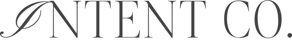 Elegant logo with 'INTENT CO.' text